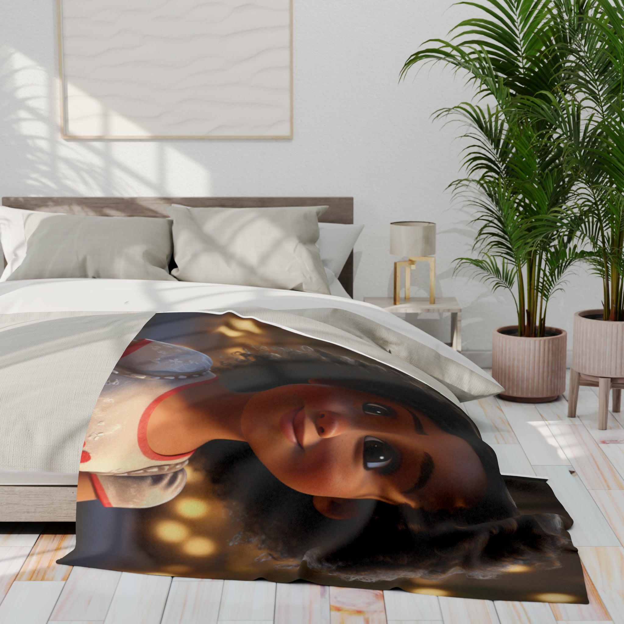 "Sunset Glow: The Radiance of Youth"
 Arctic Fleece Blanket