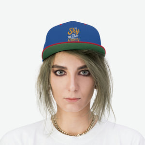 the sky is not the limit that is just where gravity stop (BRAND THIS). Unisex Flat Bill Hat
